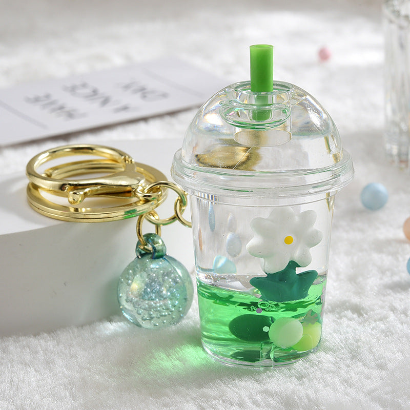 Wholesale Acrylic Oiled Floating Flowers Creative Key Chain